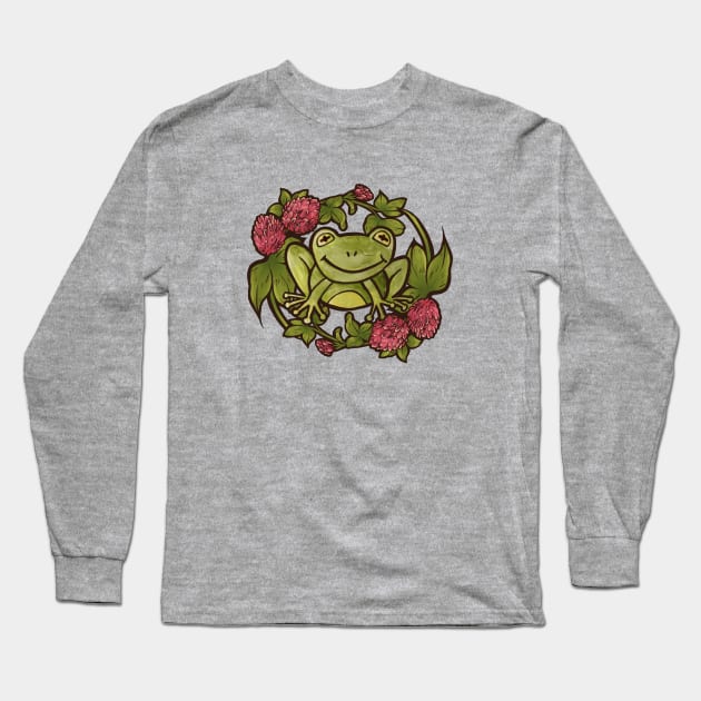 Froggy Smile Long Sleeve T-Shirt by bubbsnugg